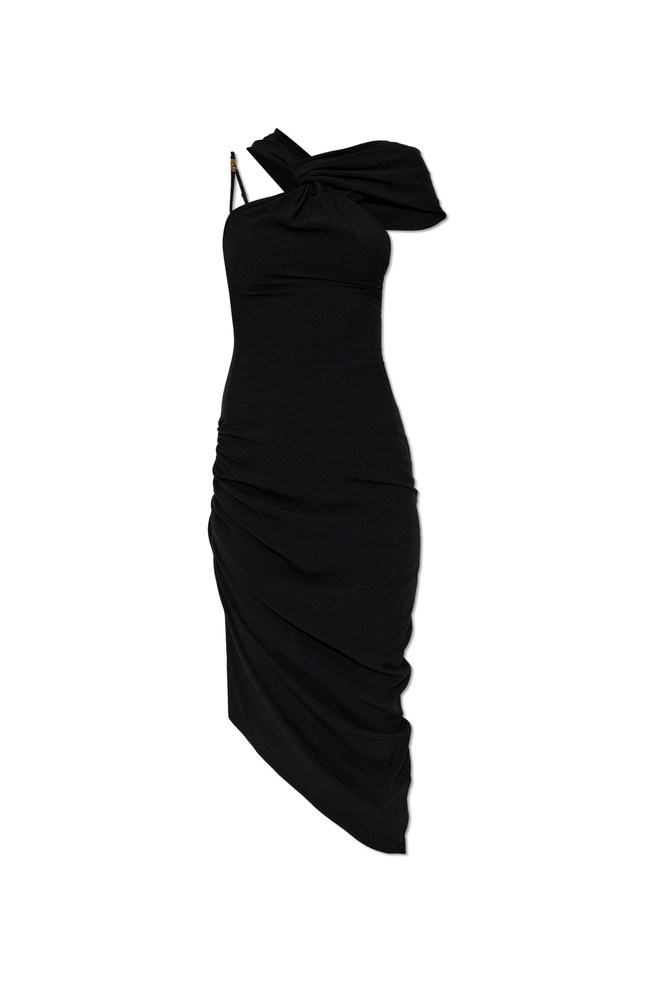 VERSACE JEANS COUTURE タイト スカート スリット ブラック Versace Jeans Couture Dress with side draping | Women's